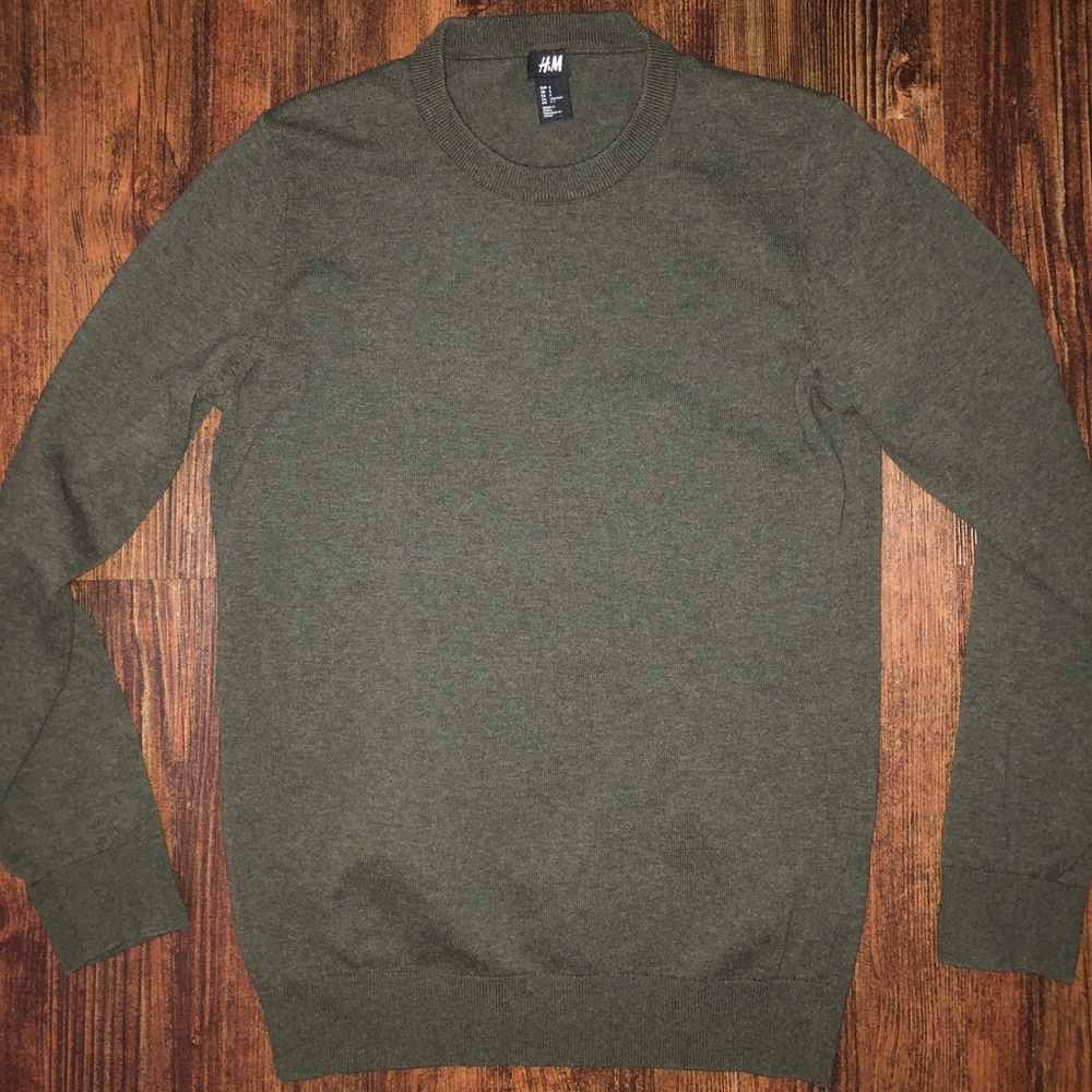 H&M 100% Cotton Charcoal Gray Crewneck Sweater Small NWOT